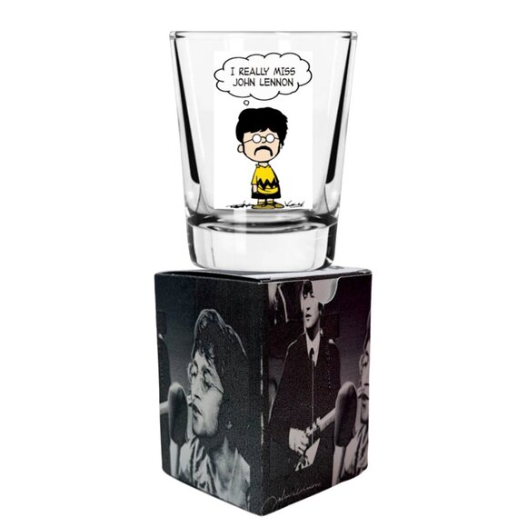 THE BEATLES/PEANUTS Character SHOT GLASS/ BOX SET - Picture 3 of 8